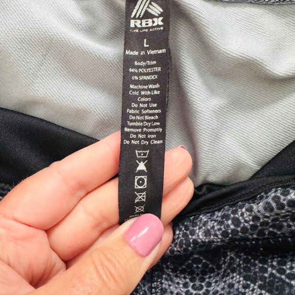 RBX Black White Geometric Pattern Leggings Women’s Size Large - Picture 6 of 7